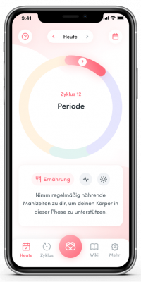 Anzeige Periode in breathe ilo Zyklus App